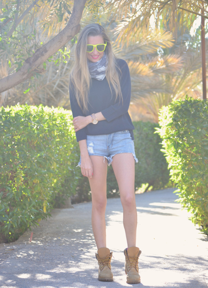 botas timberland con short